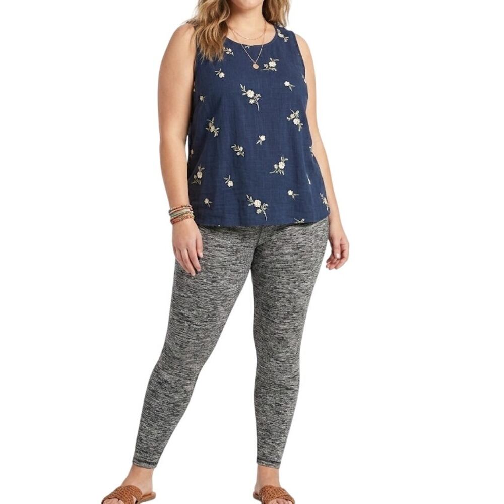 Feathers Full Length Leggings Elasticated Waistband Stretchy Plus Size 2XL